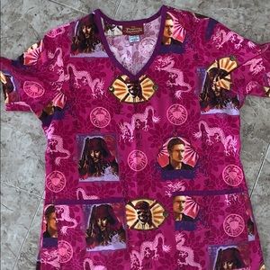 Pirates of the Caribbean scrub top